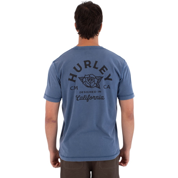 2026 Hurley Mens Printing Press Sider T-Shirt MTSEU00025317 - Grey Teal